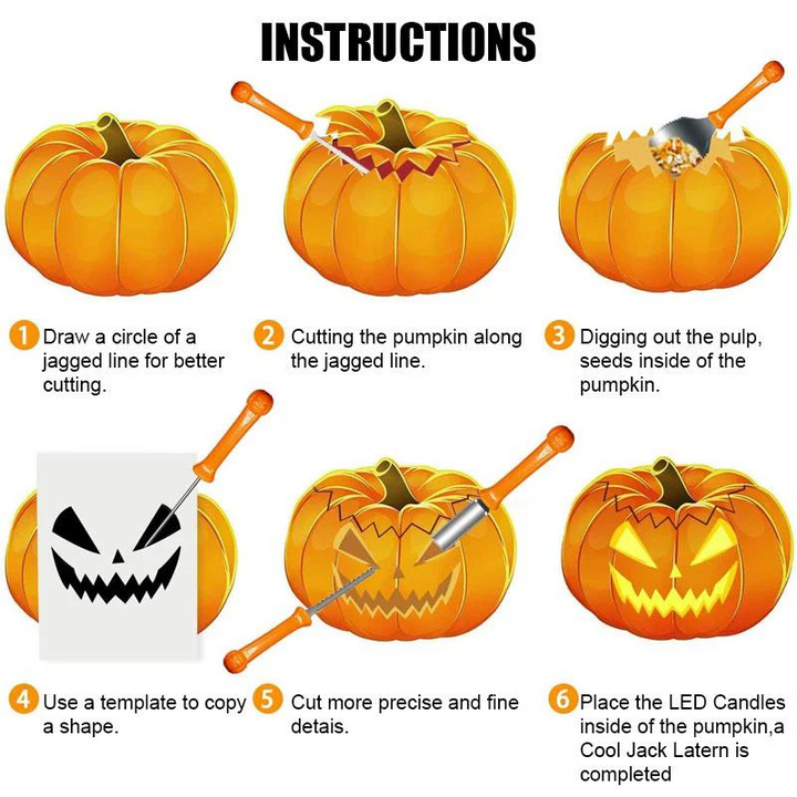 BowLift | Pumpkin Cutting Set Stainless Steel Cutting Tool Set