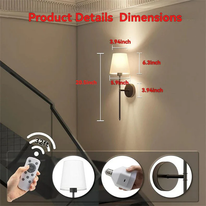 BowLift | Wireless Wall Lights, Pack of 2