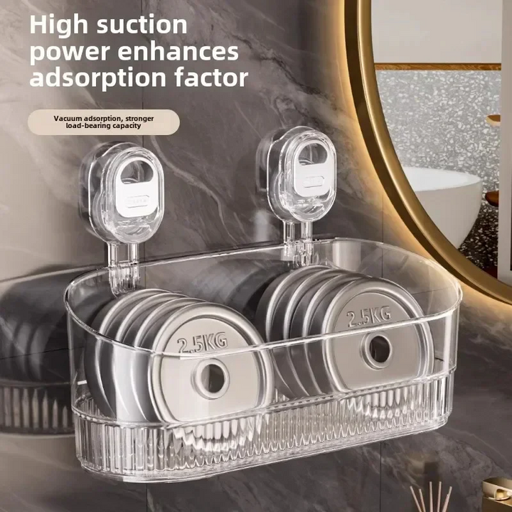 BowLift | Multipurpose Suction Cup Bathroom Storage Rack with 11lbs Capacity