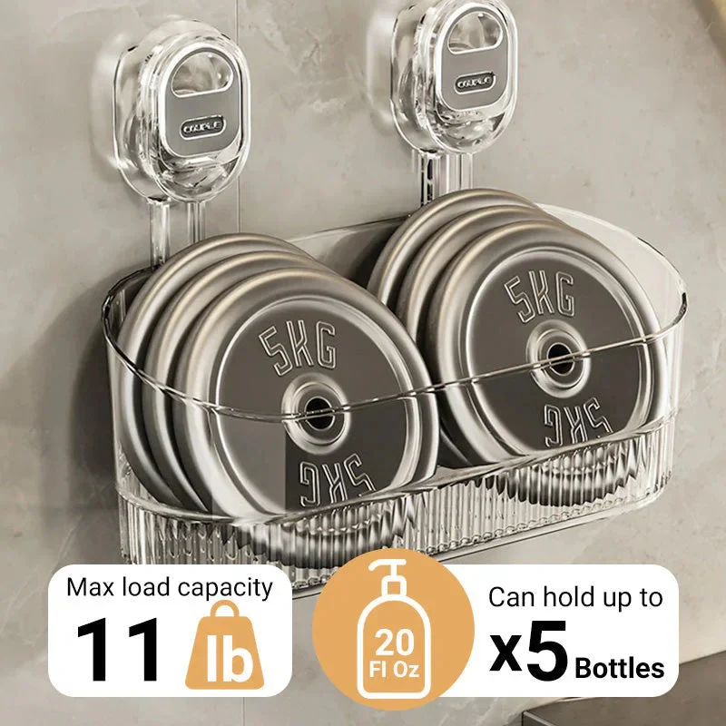BowLift | Multipurpose Suction Cup Bathroom Storage Rack with 11lbs Capacity