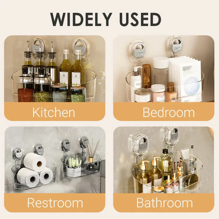 BowLift | Multipurpose Suction Cup Bathroom Storage Rack with 11lbs Capacity