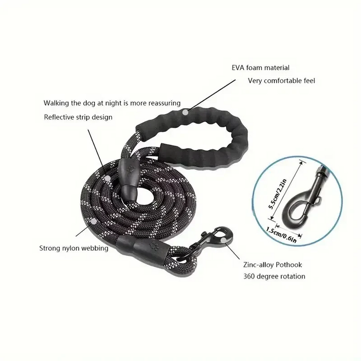 BowLift | Reflective Dog Leash with Comfortable Padded Handle