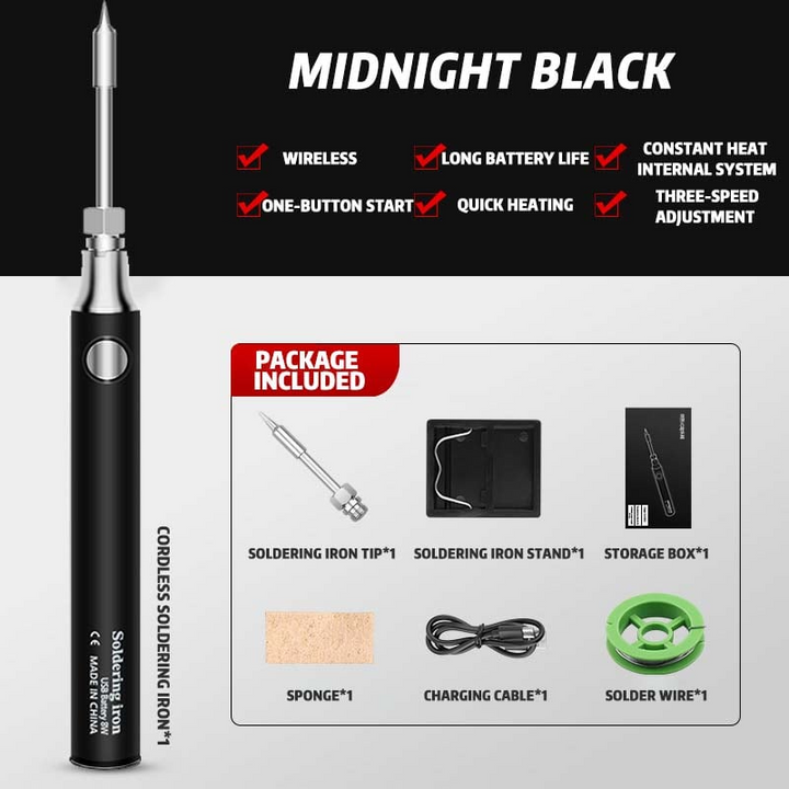 Cordless Portable Soldering Iron Set | Cordless & Rechargeable | Bowlift