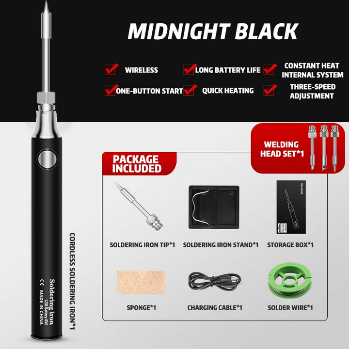 Cordless Portable Soldering Iron Set | Cordless & Rechargeable | Bowlift