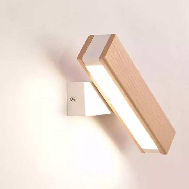 Nordic swivel LED wall light | Minimalist wood design | Bowlift