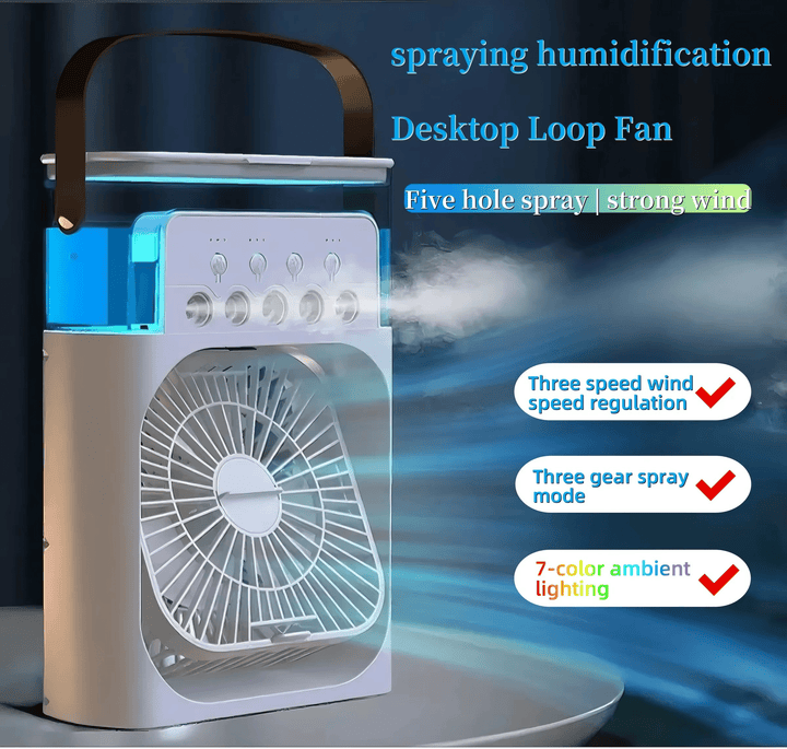 Portable Silent 3-in-1 LED Cooling Fan | Bowlift