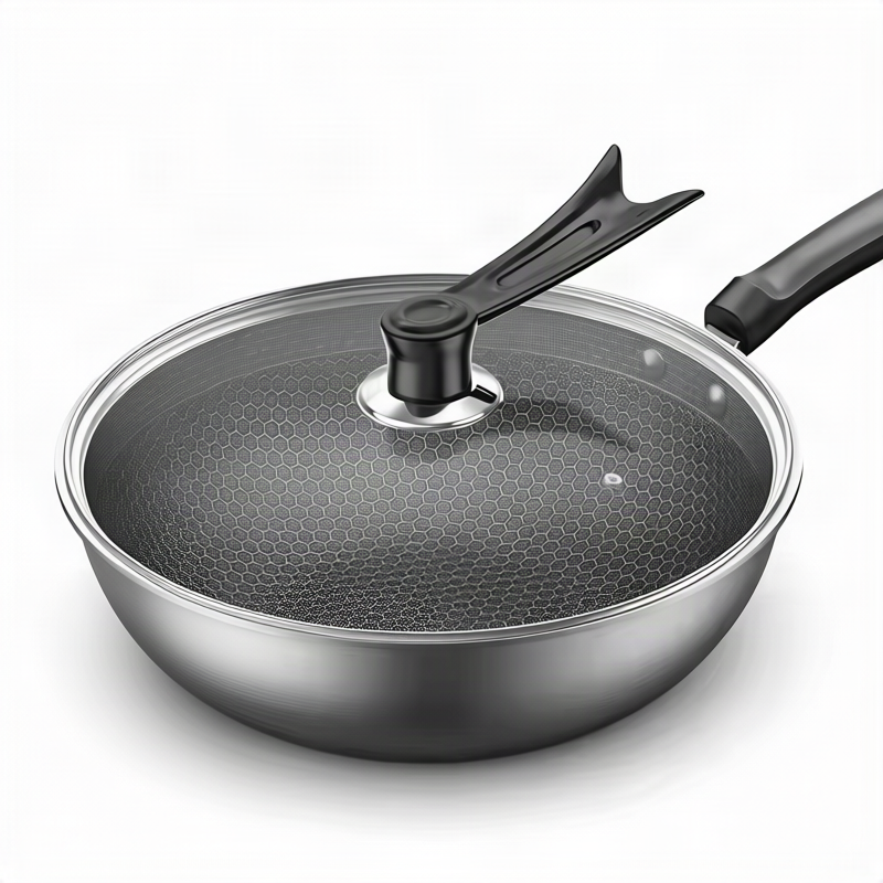 Stainless Steel Frying Pan with Glass Lid