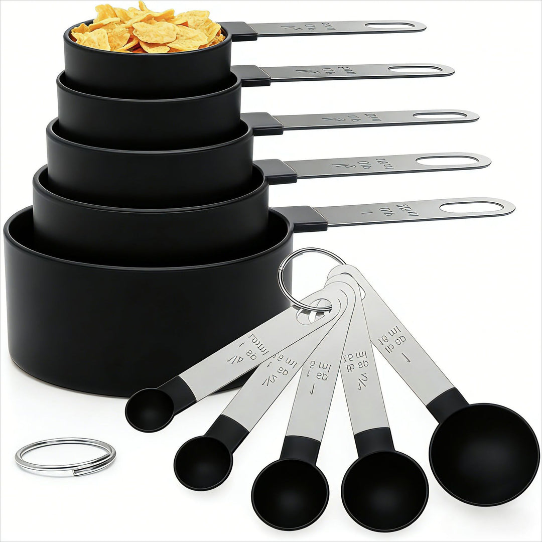 Stainless steel measuring spoon and cup set, 6-piece