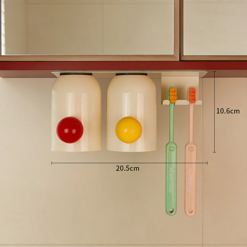 Magnetic toothbrush holder, wall-mounted
