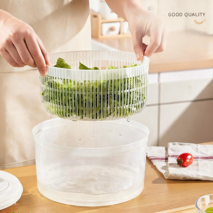Vegetable and salad spinner, manual
