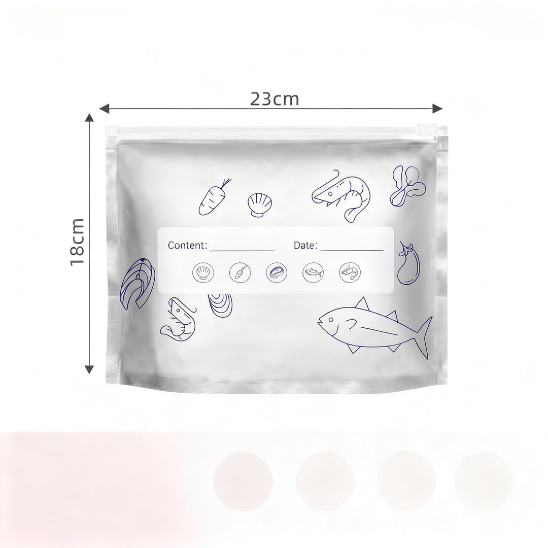 Aluminum freezer bags with zipper