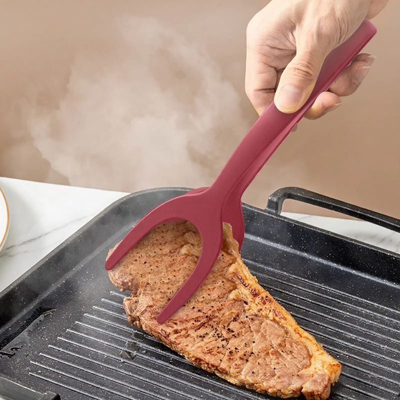 2-in-1 spatula and food tongs, non-stick