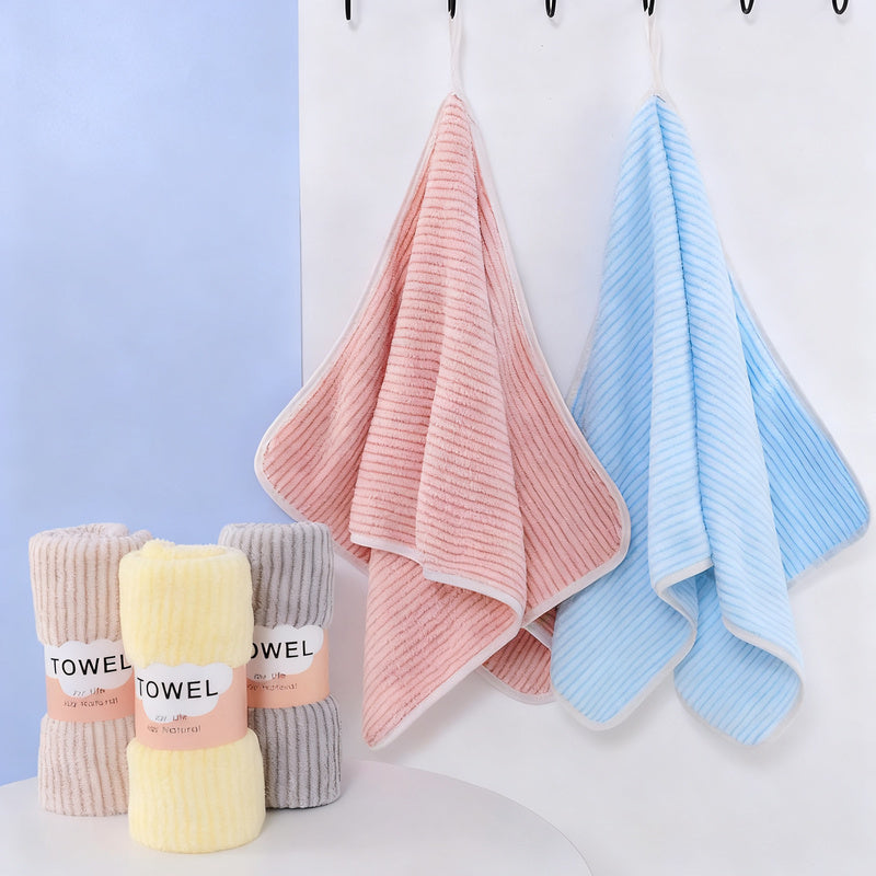 Bath towel and hand towel made of coral fleece