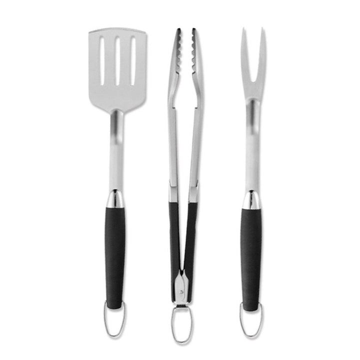 3-piece stainless steel grill tool set