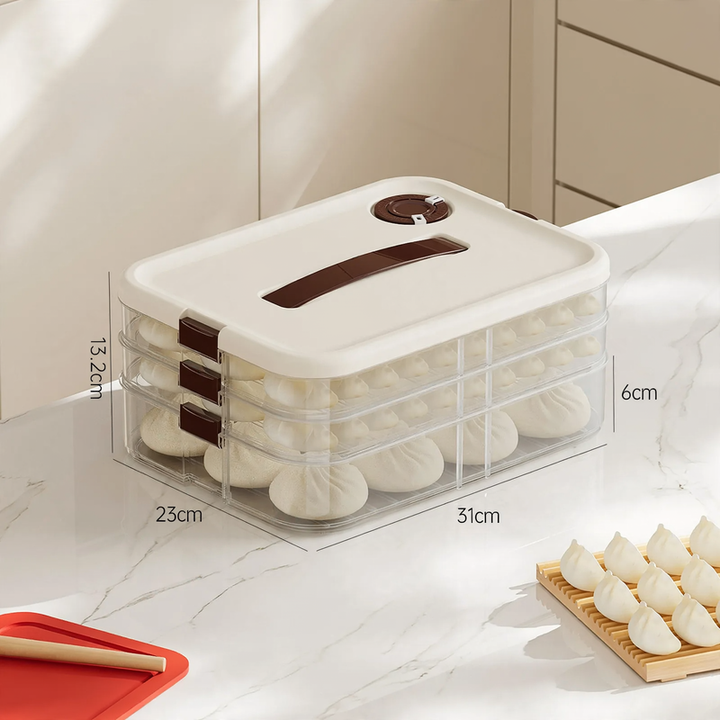 Large storage box for frozen dumplings