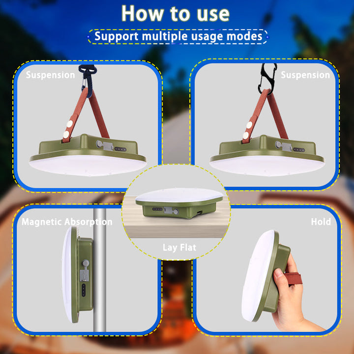 Rechargeable LED Camping Lamp with Magnets Bowlift