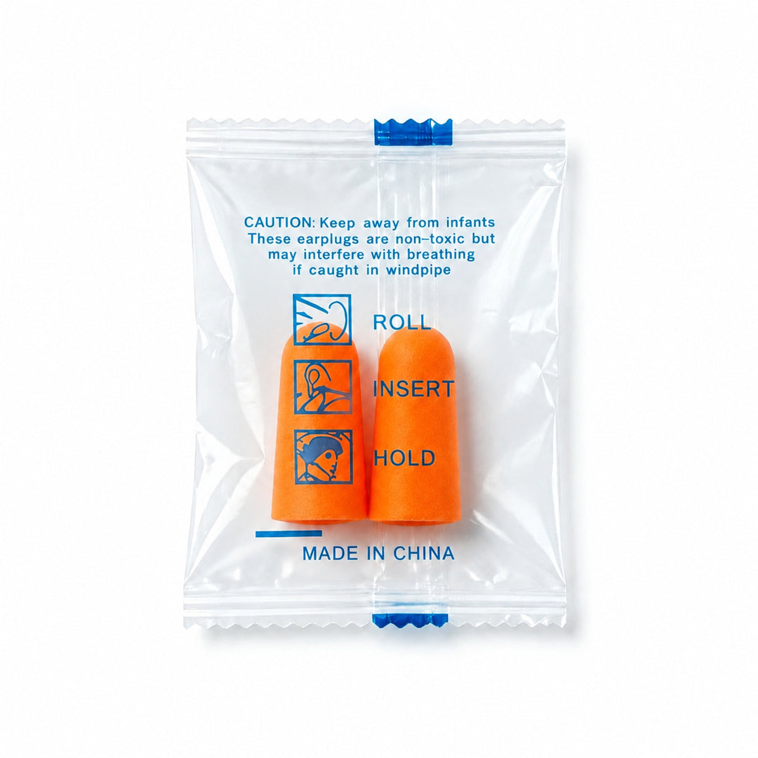 Foam ear plugs, spherical shape, 25×12 mm