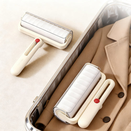 Lint roller with replacement rolls, foldable