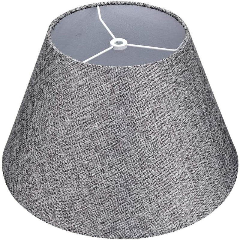 BowLift | Medium lampshade, barrel fabric lampshade for table lamp and floor lamp, 7x13x7.8 inches, natural ventilated linen, handmade, spider (white)