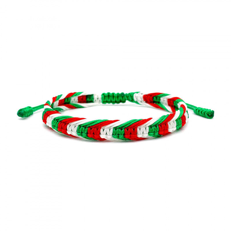 Hand-knotted rope bracelet in red