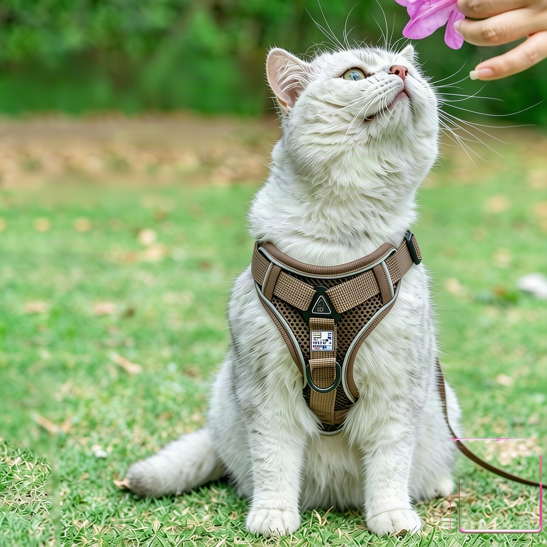 Padded dog harness with leash