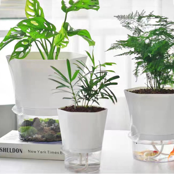 Self-watering flower pot, plastic