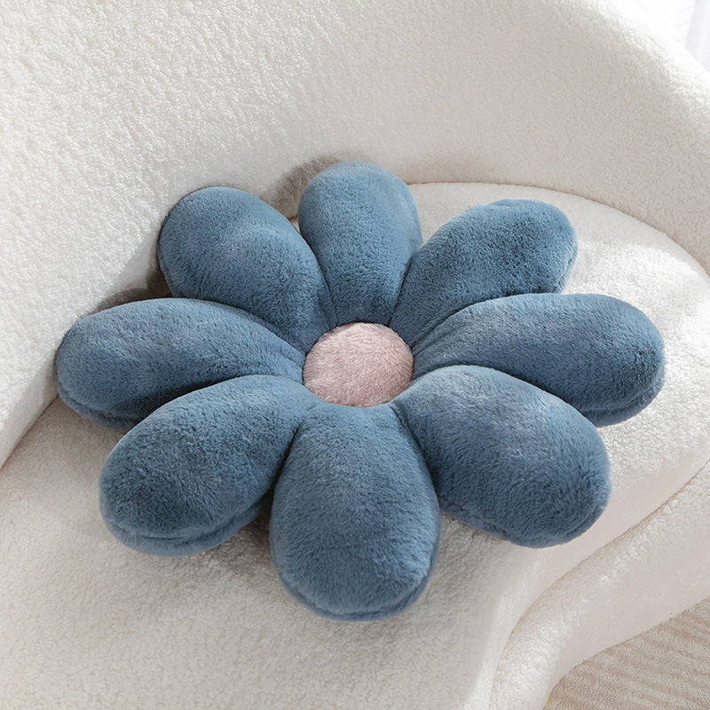 Flower pillow made of rabbit fur, Nordic