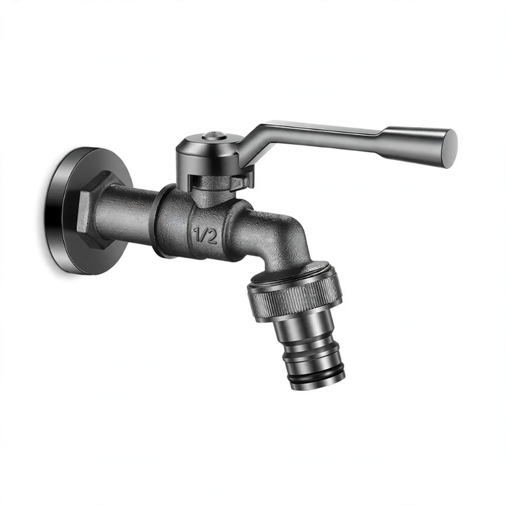 Outdoor faucet with double outlet, frost-proof