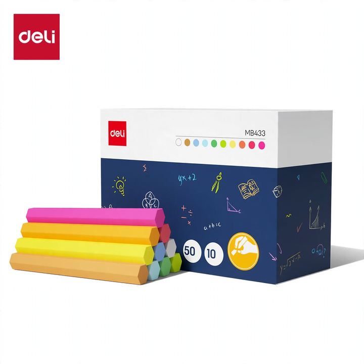 Chalk without dust, various colors and sizes