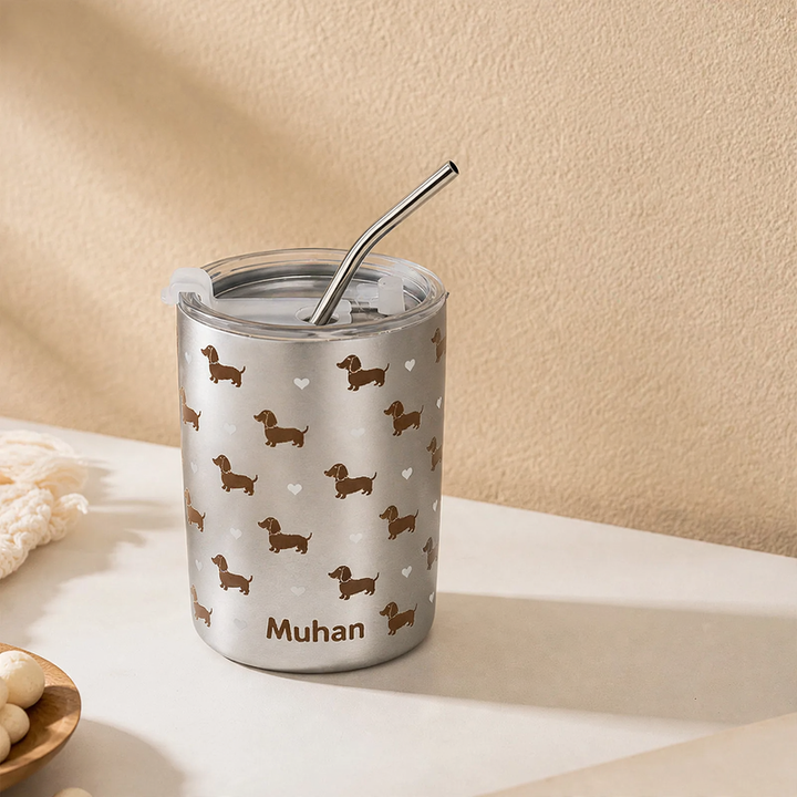 Insulated mug 350–600 ml with double wall and drinking lid