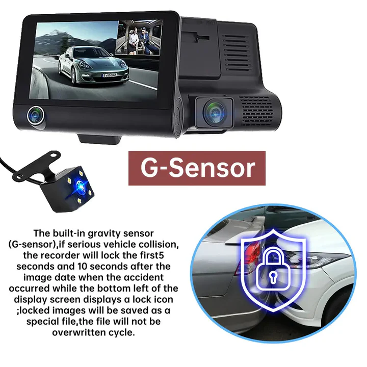 BowLift | 4" Touch Screen Front and Rear Dash Cam
