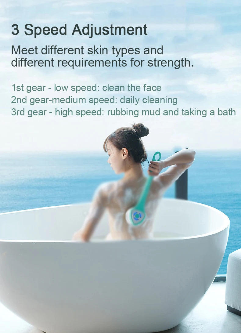 BowLift | 5-in-1 Electric Body Scrubber with Long Handle for Shower