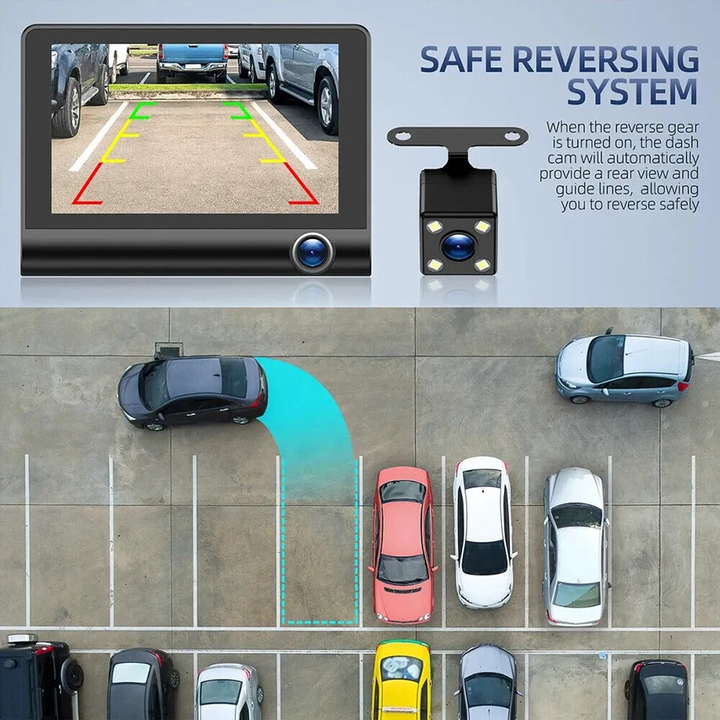 BowLift | 4" Touch Screen Front and Rear Dash Cam
