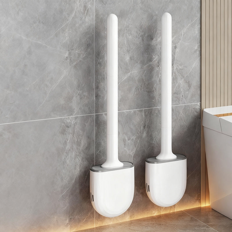 Silicone toilet brush, wall-mounted