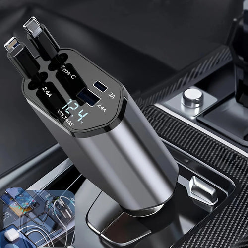 Foldable Car Charger with USB-C and USB-A – 120W Fast Charging | Bowlift