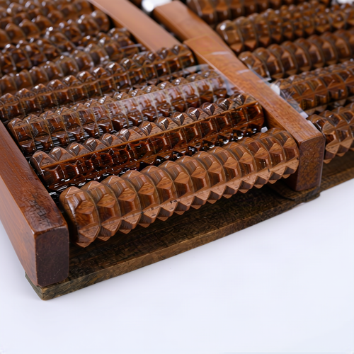 ALPENHAUCH - Foot massage roller made of real wood with acupressure mat