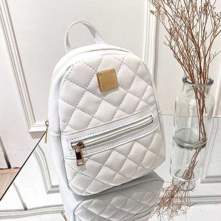 Embroidered backpack for women, PU material