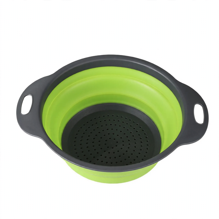 Folding vegetable bowl with strainer