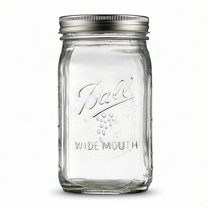 Glass storage jars, various sizes