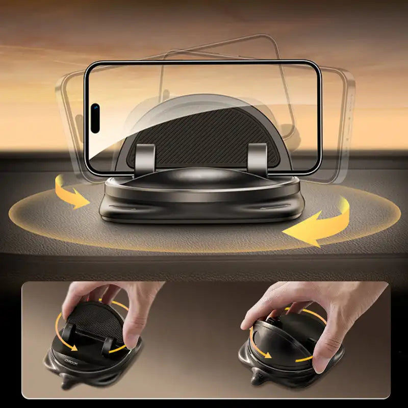 BowLift | 360° Rotating Car Phone Holder – Adjustable Dashboard and Air Vent Holder for Mobile Phones 4-6.5 Inches
