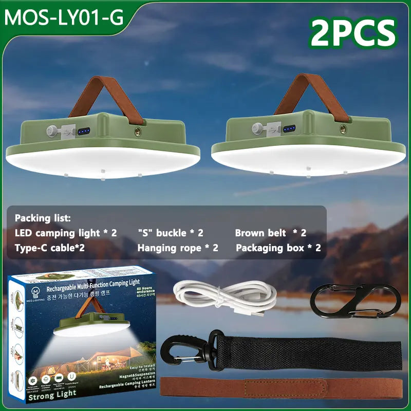 Rechargeable LED Camping Lamp with Magnets Bowlift