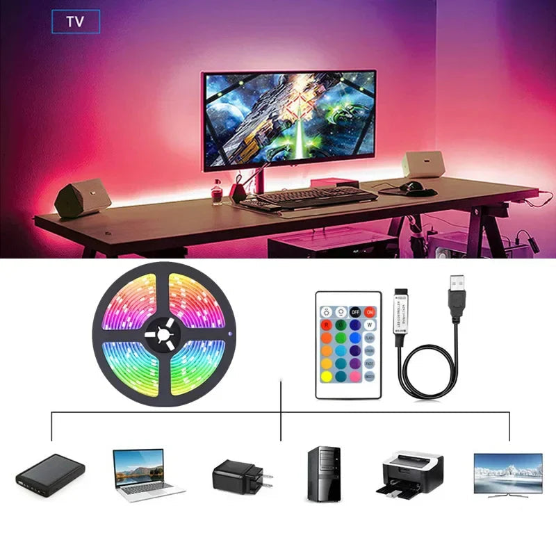 BowLift | RGB LED Strip with USB Connection - Color Changing Light for Ambient and TV Backlighting