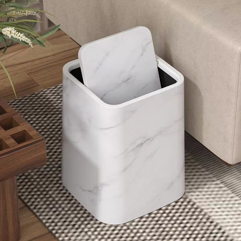 Marble Trash Can | Elegant Swivel Lid | Bowlift