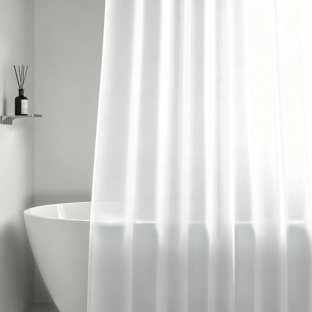 Shower curtain, PEVA, transparent, 80–120 cm