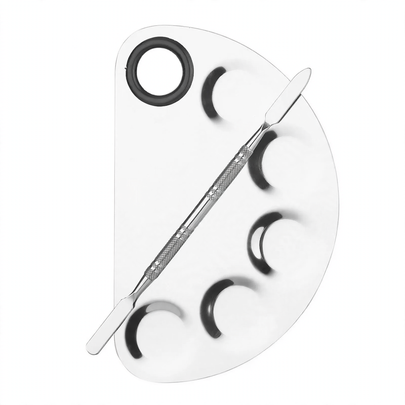 Nail mixing palette made of stainless steel, different shapes