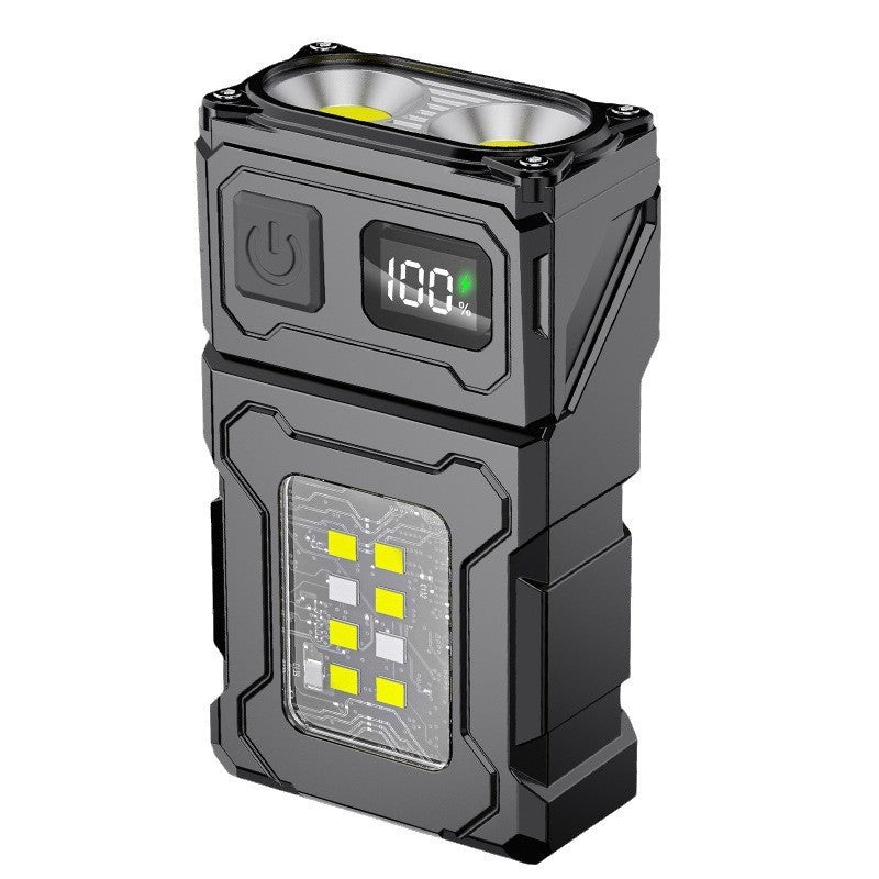 Portable USB flashlight with magnetic holder