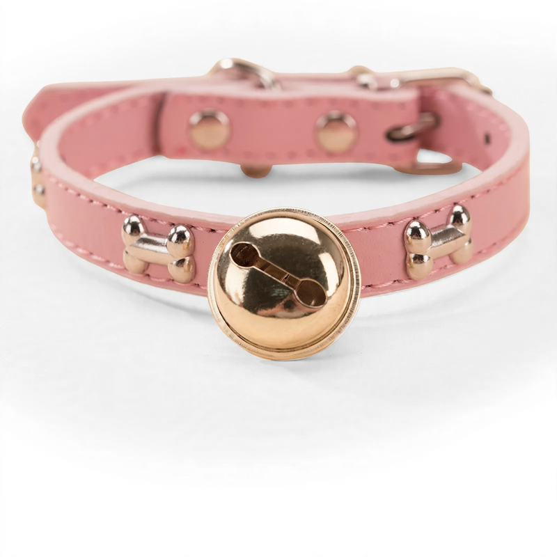 PU-Collar with paw, bone, and bell design