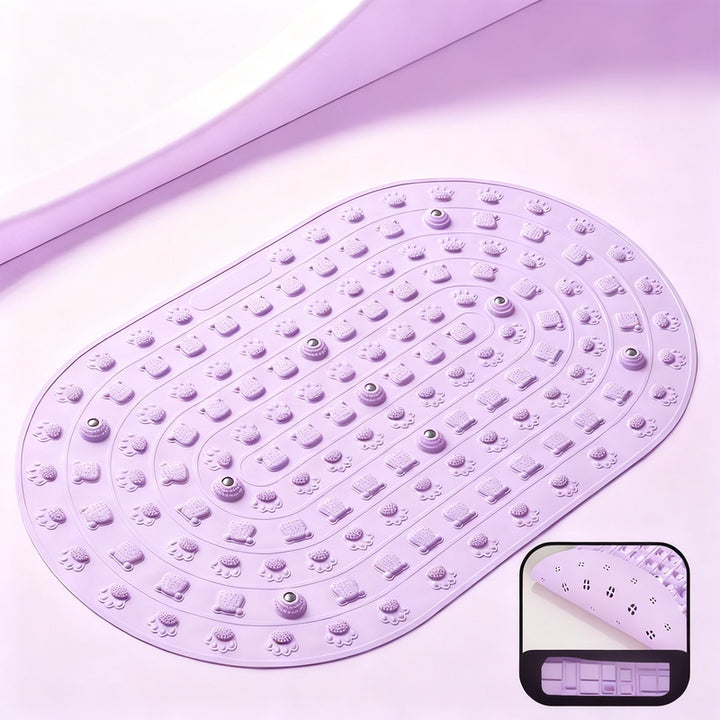 Foot reflex zone mat with magnetic stones