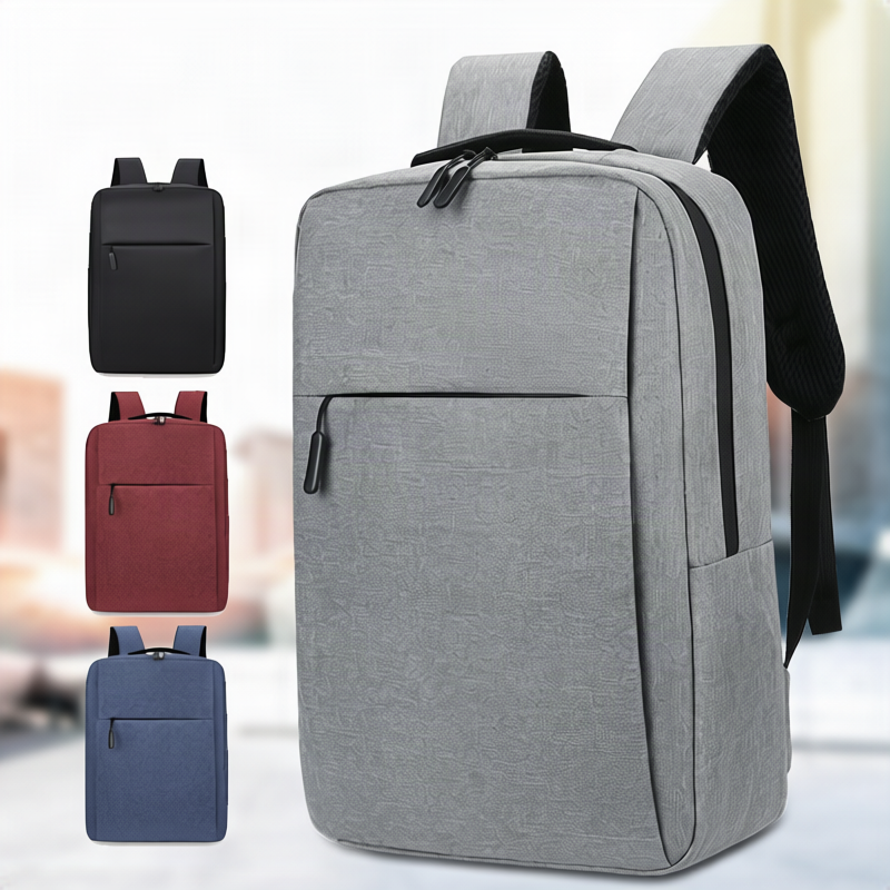 Expandable canvas backpack with USB, up to 20 L, 16 inch