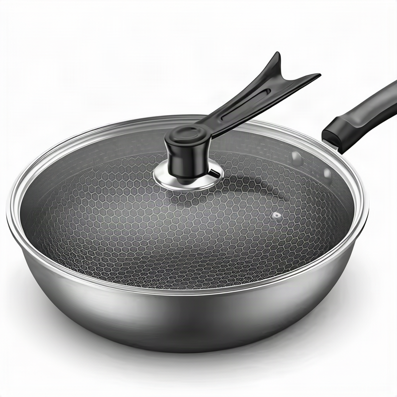 Stainless Steel Frying Pan with Glass Lid